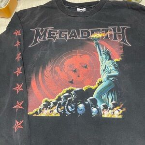 Vintage Megadeth Graphic Long Sleeve Concert T Shirt 2007
